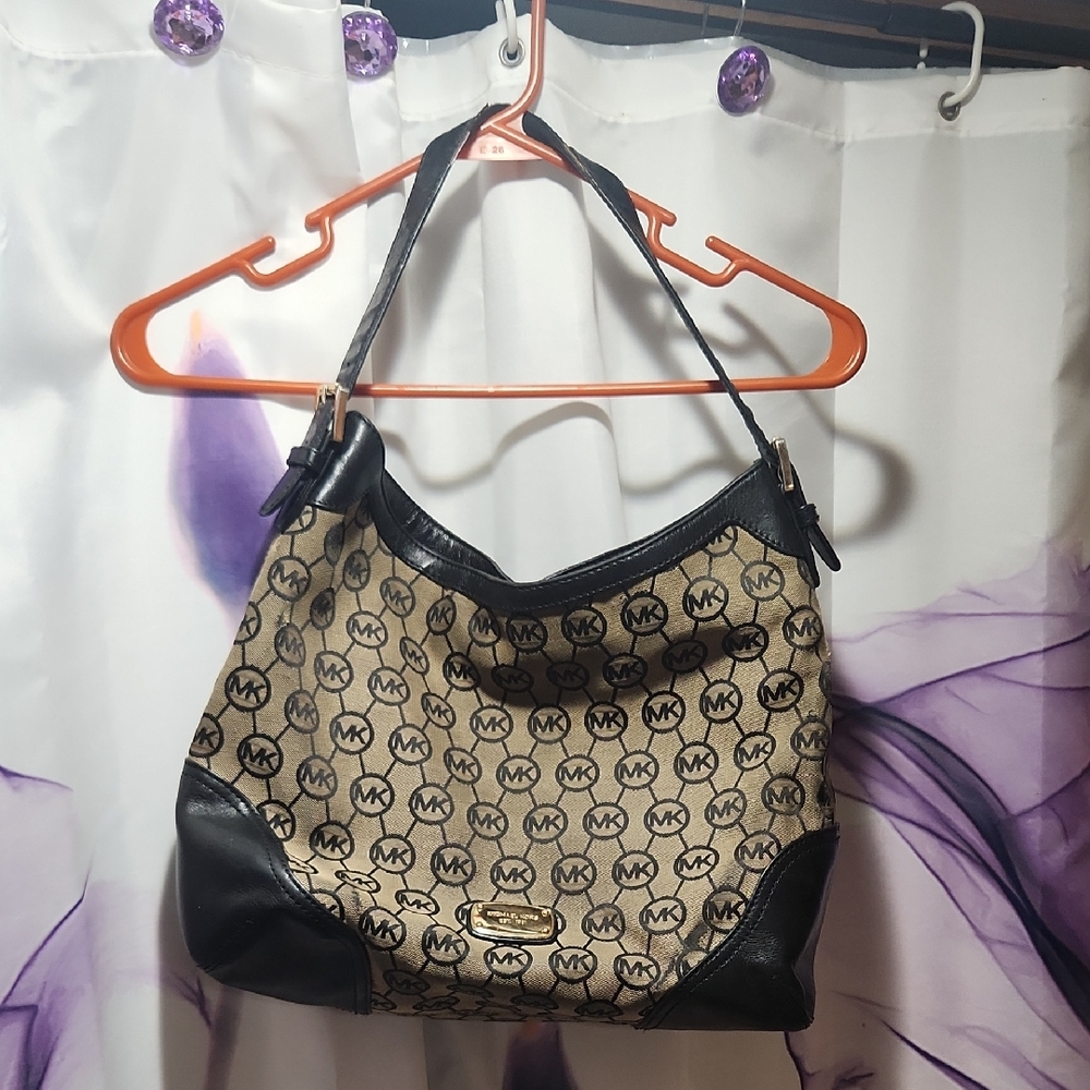 Michael Kors Black and Brown Shoulder Bag